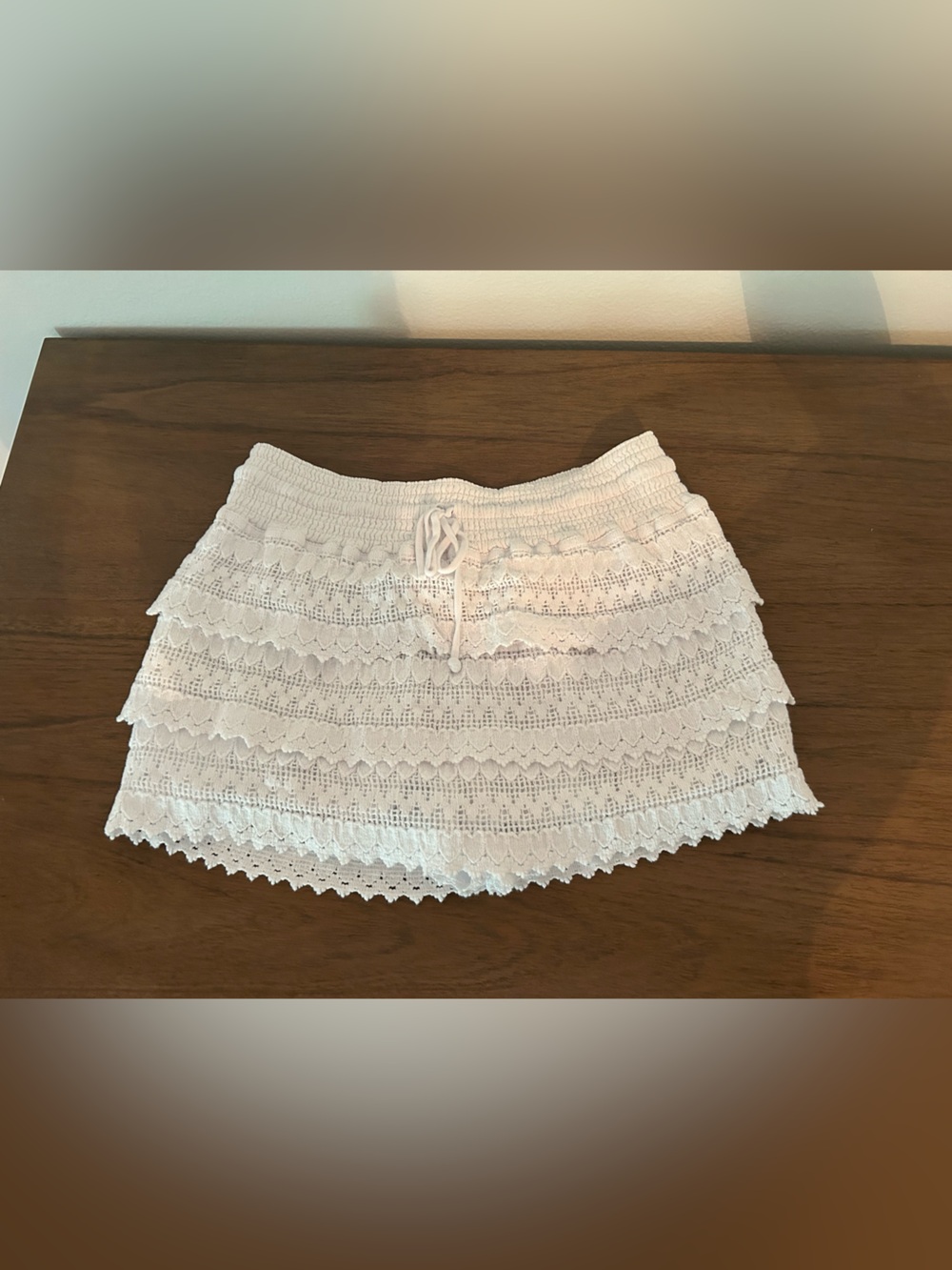 White Crocheted Lace Skirt